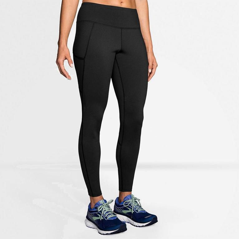 Brooks Threshold NZ - Women's Running Leggings - Grey (40792-JBIL)